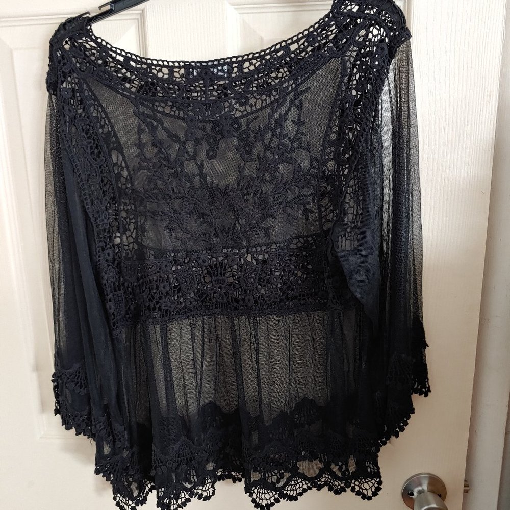 NWOT black lace top